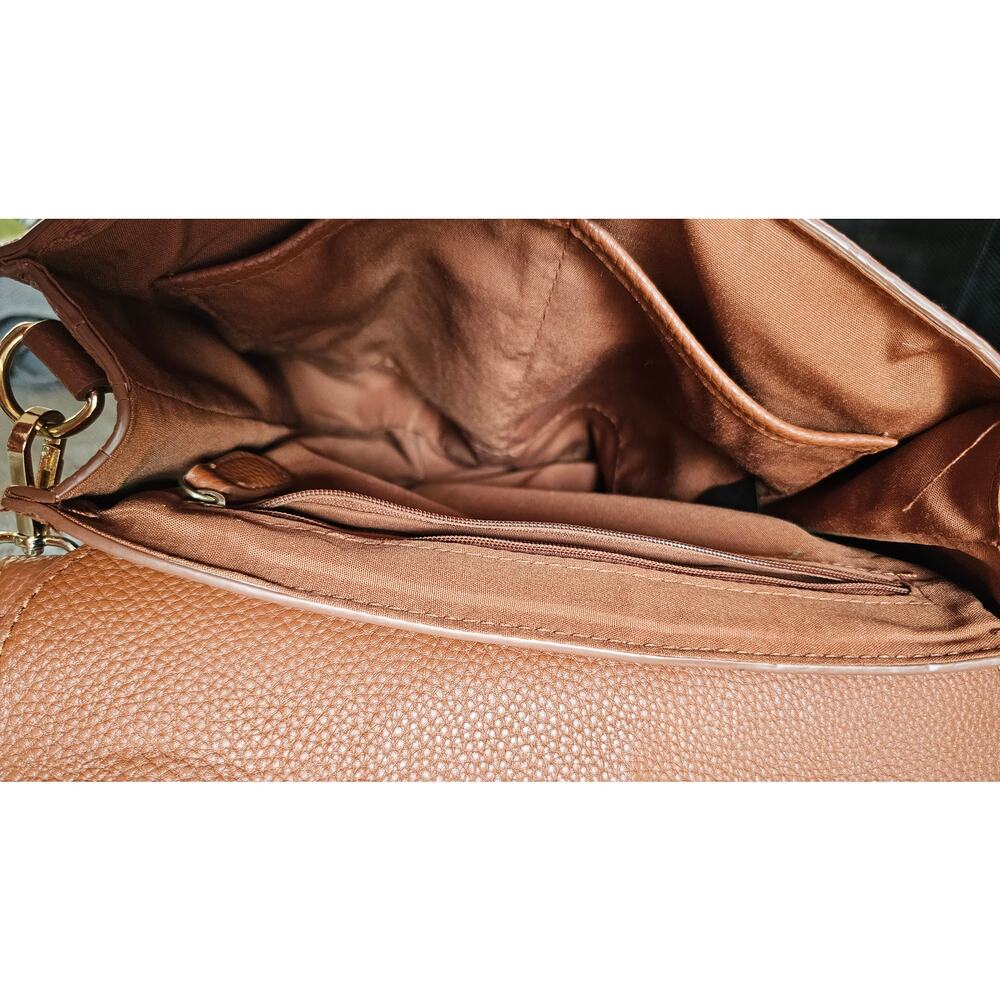 2-Nanette Lepore Bags 1-Crossbody 1-Satchel Tan Black Cream w/ Leopard Feature - Picture 6 of 11